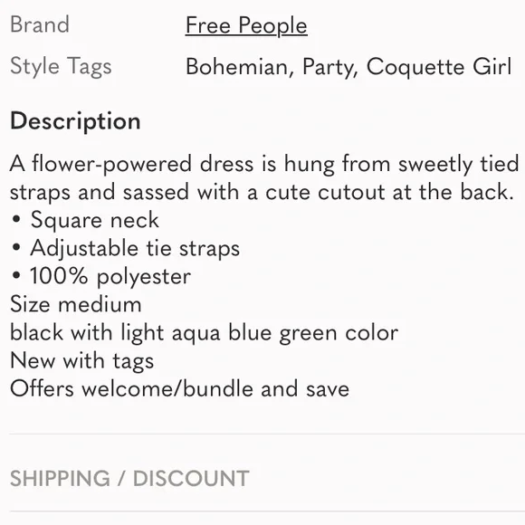 Free People! Retro Daisy Asymmetrical Floral Mini Dress In Black Combo NWT! - Picture 8 of 8